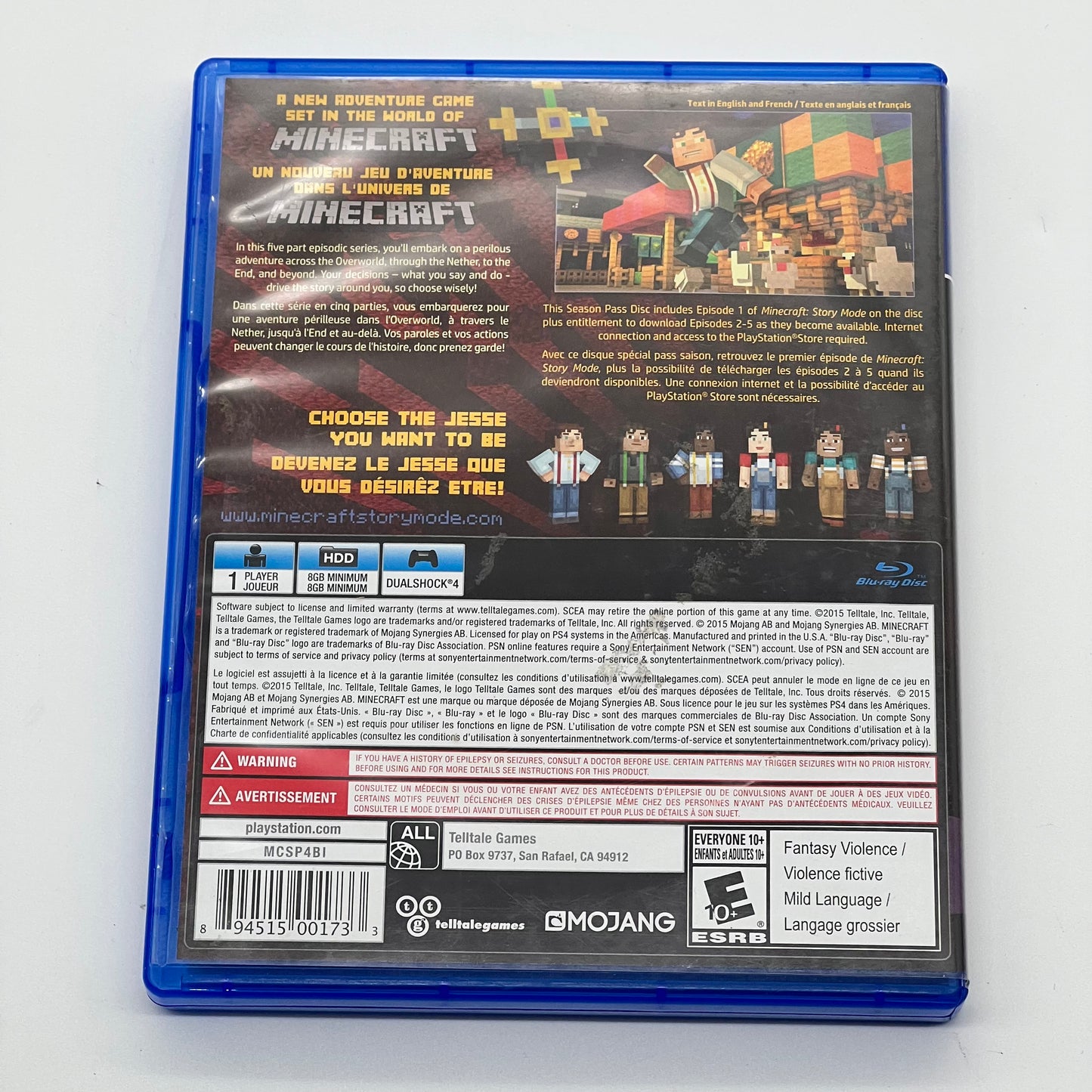 Minecraft: Story Mode – A Telltale Games Series – Season Pass Disc – PS4