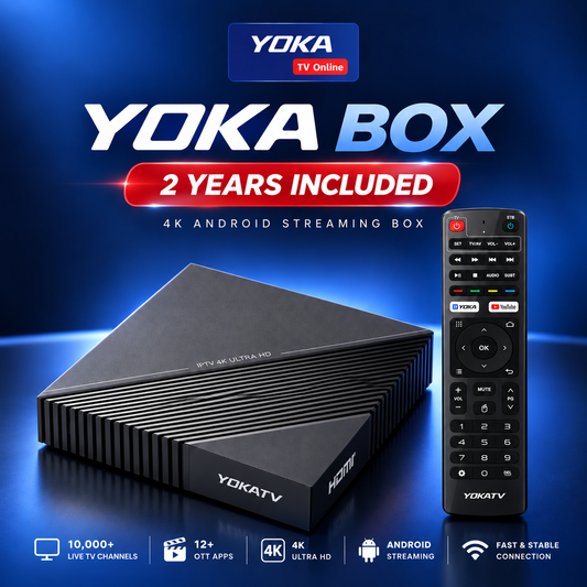 YOKA 4K Android TV Box + 2 Years TV Service