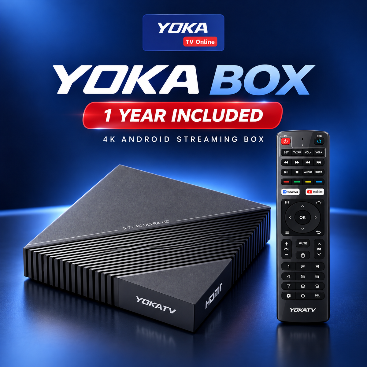 YOKA 4K IPTV Box + 1-Year Subscription