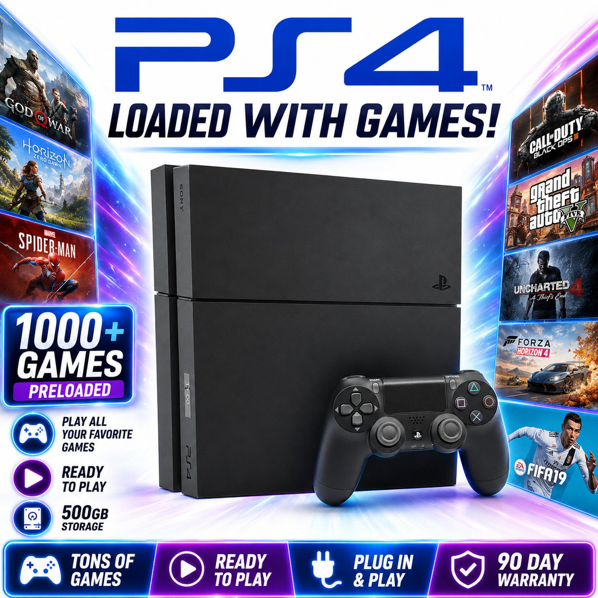 PlayStation 4 500GB – Loaded With Games